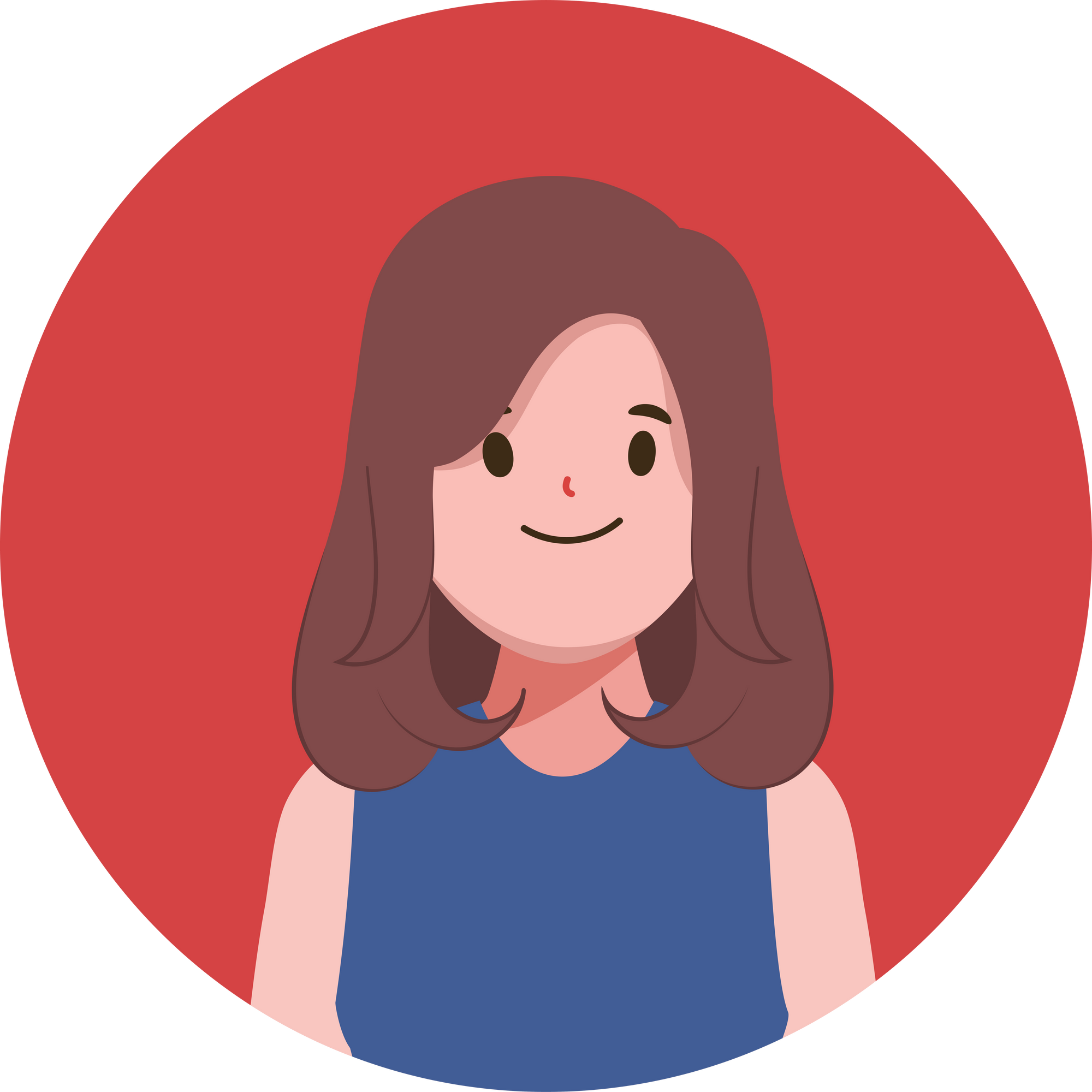 Woman profile picture in circle clipart element character.